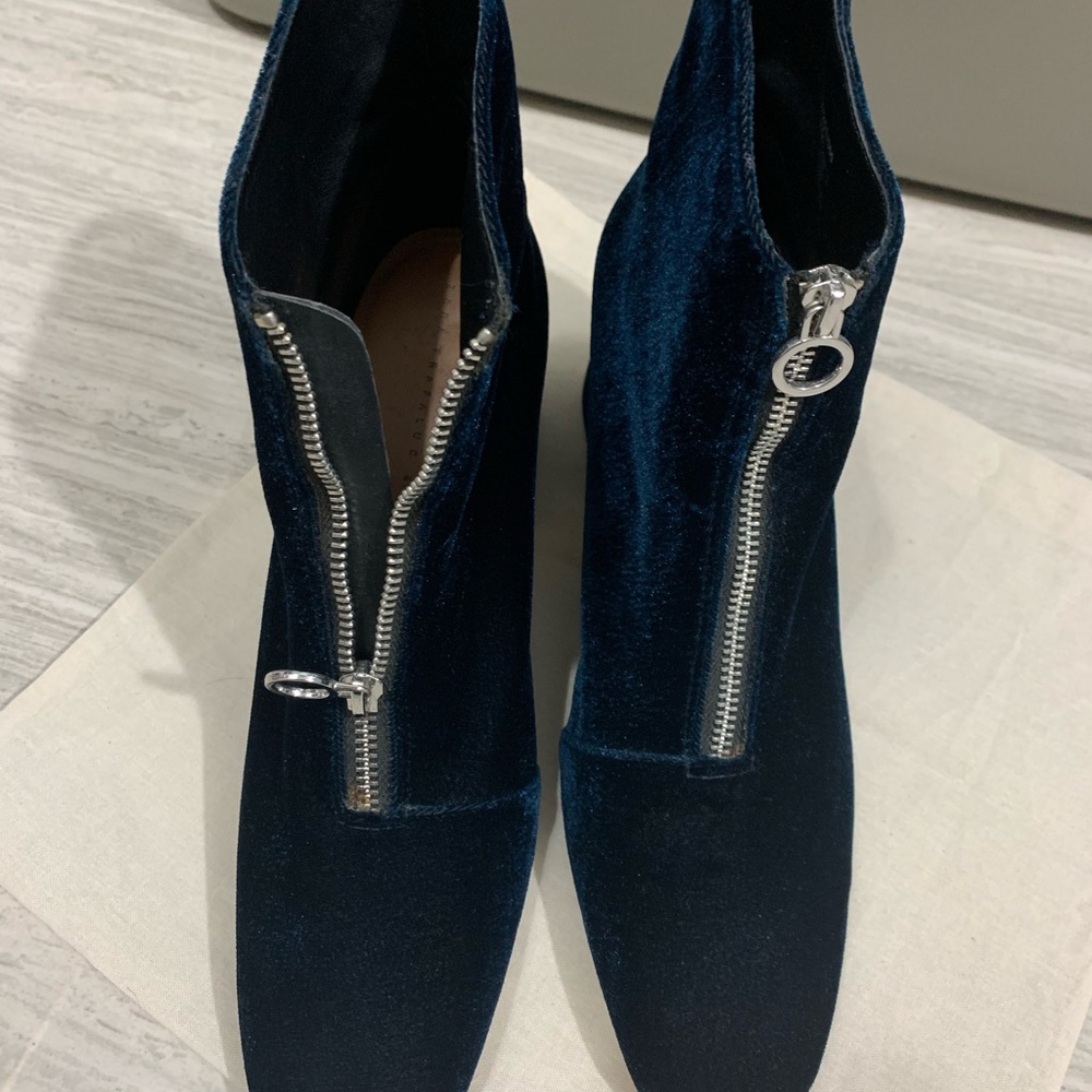 ZARA BLUE VELVET BOOTS 41 woman